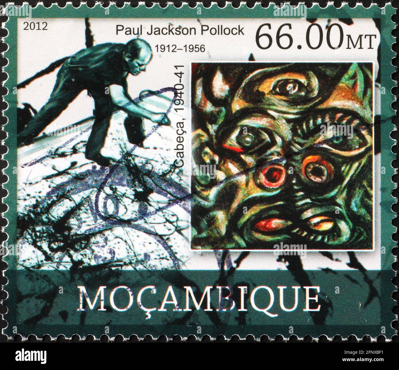 Jackson Pollock travaille sur timbre-poste Banque D'Images