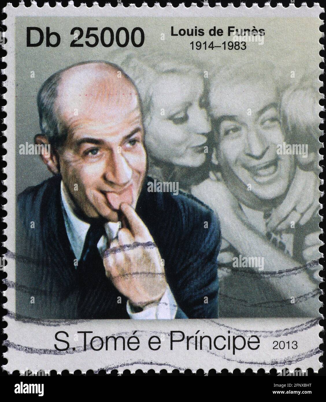 Louis de Funes sur timbre-poste Banque D'Images