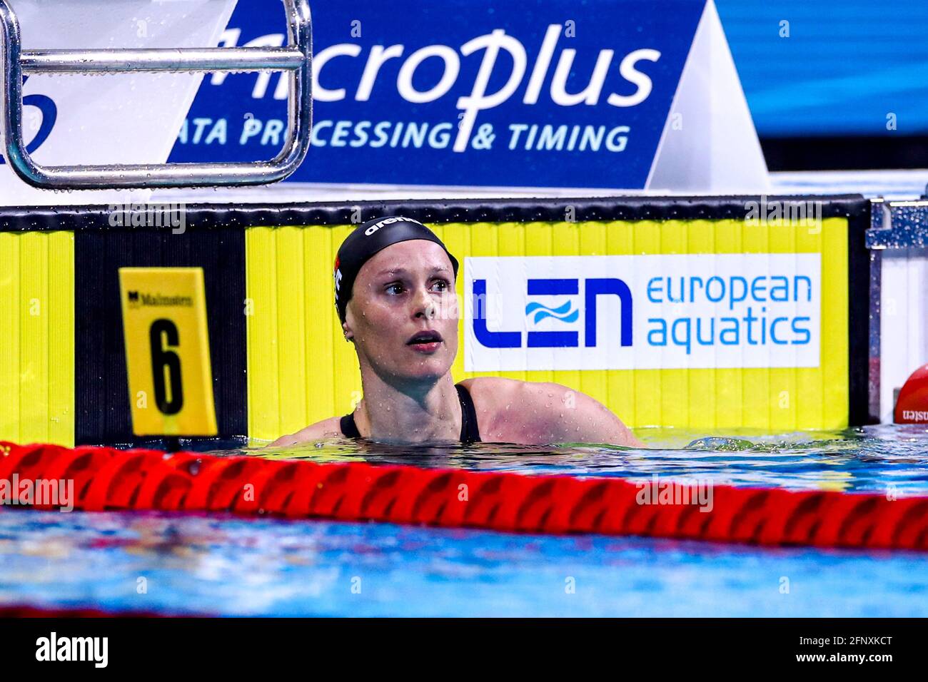 BUDAPEST, HONGRIE - MAI 19: Federica Pellegrini d'Italie en compétition à la demi-finale féminine de 200m Butterfly pendant les Championnats européens d'Atics de LEN natation à Duna Arena le 19 mai 2021 à Budapest, Hongrie (photo de Marcel ter Bals/Orange Pictures) crédit: Orange pics BV/Alay Live News Banque D'Images