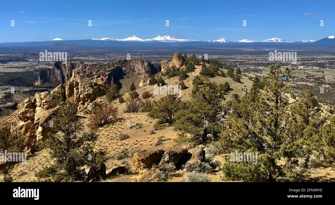 Randonnée Smith Rock Oregon Banque D'Images