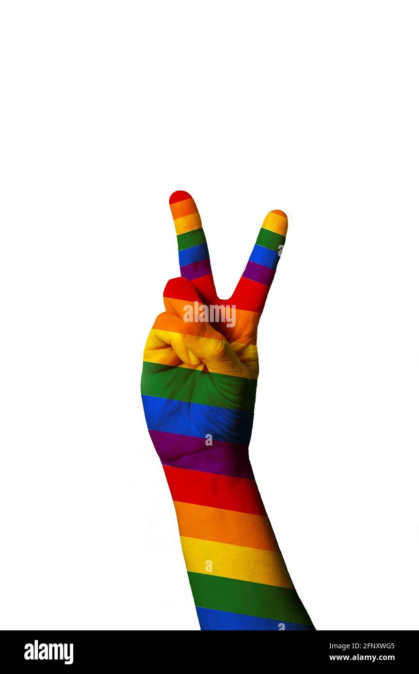 Signes de paix et arc en ciel et le coeur amour texte Banque de