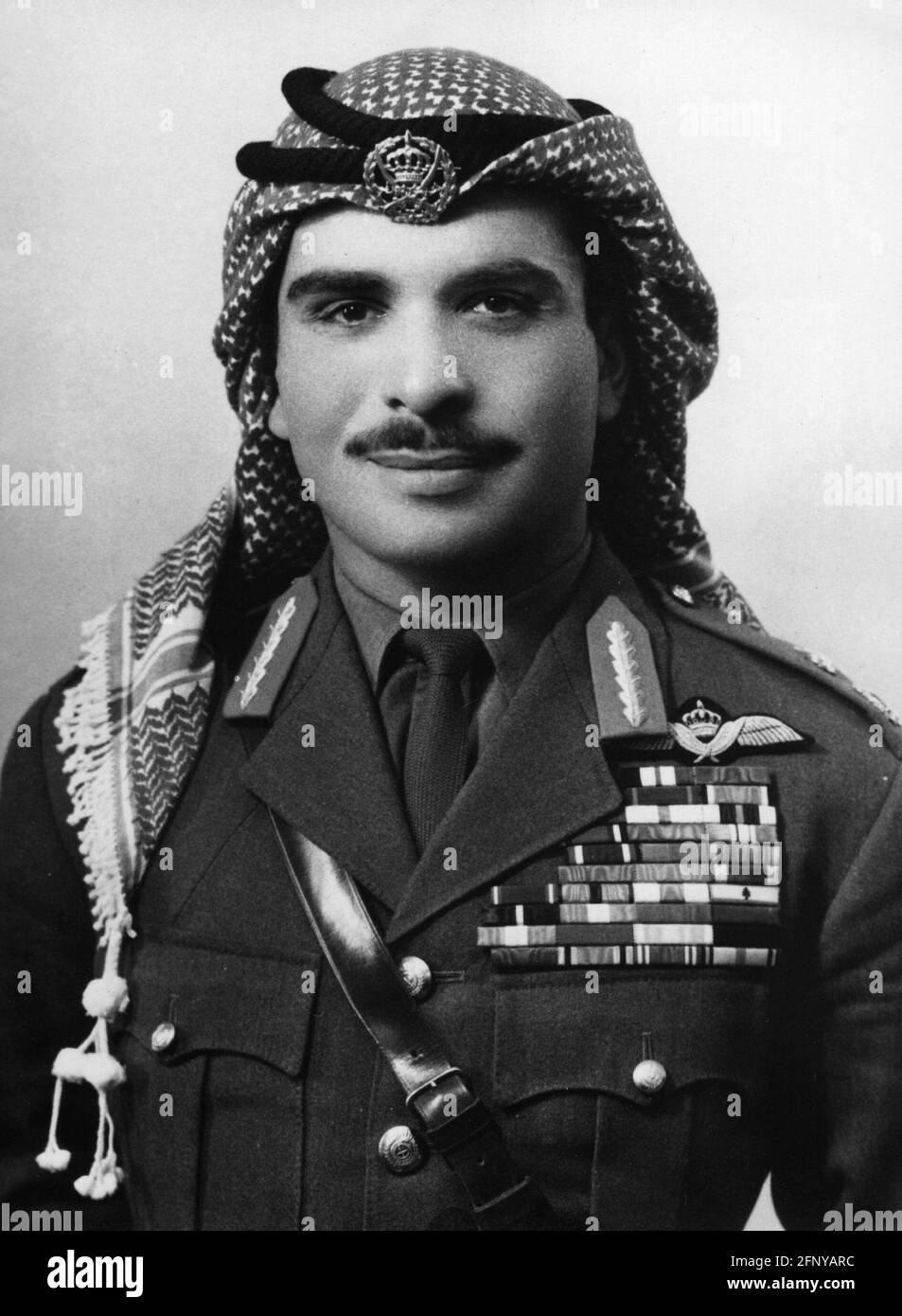 Hussein bin Talal, 14.11.1935 - 7.2.1999, Roi de Jordanie 1952 - 1999, portrait, années 1950, INFO-AUTORISATION-DROITS-SUPPLÉMENTAIRES-NON-DISPONIBLE Banque D'Images