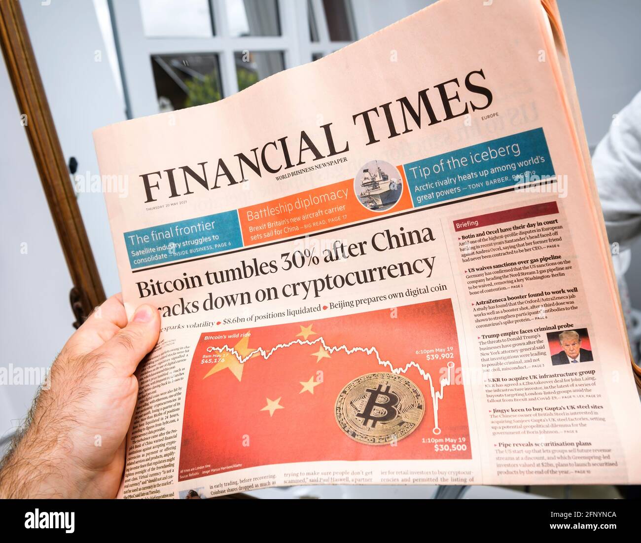 bitcoin fait état des dernières nouvelles du journal du Financial Times  Photo Stock - Alamy