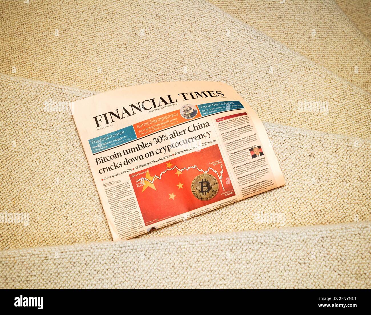 bitcoin fait état des dernières nouvelles du journal du Financial Times  Photo Stock - Alamy
