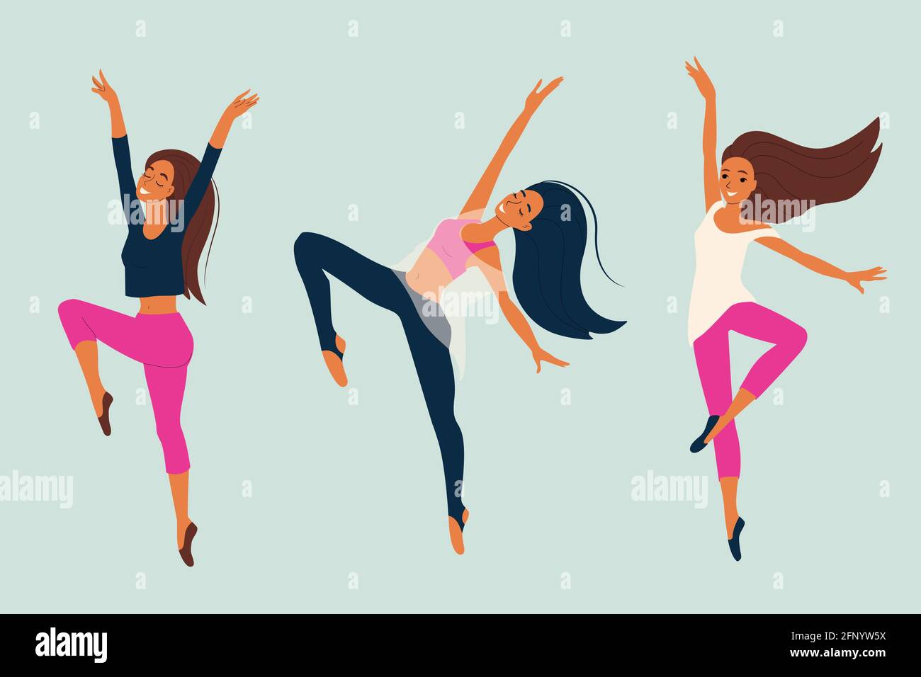 Jeune fille dansant danse moderne, danseuse en posture gracieuse