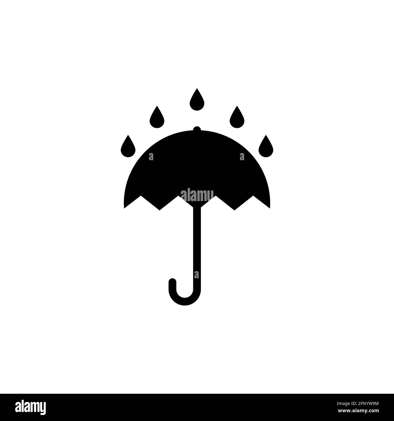 Parapluie est un symbole de l'emballage. Il pleut sur le parapluie.  Illustration isolée sur fond blanc Photo Stock - Alamy