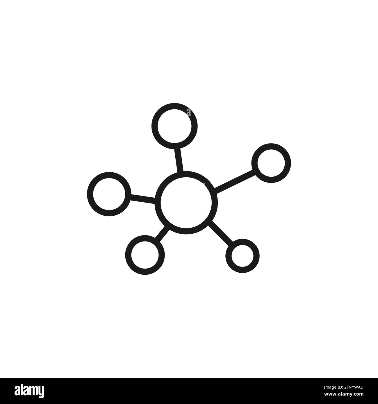 Icône de ligne de molécule. Symbole de contour de l'ADN. Concept de connexion Atom. Vecteur isolé sur blanc Illustration de Vecteur