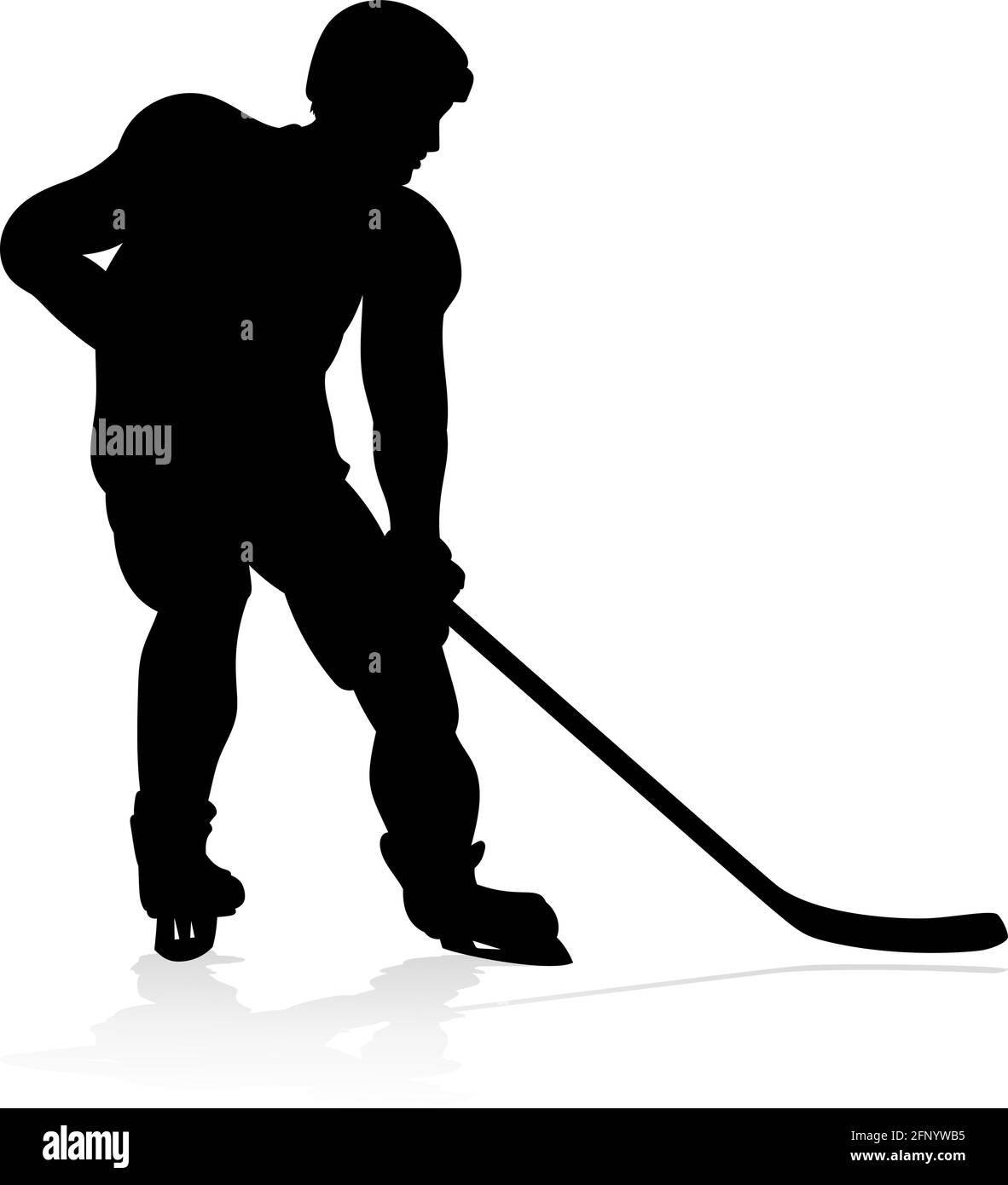 Joueur de Hockey sur glace d'ossature Illustration de Vecteur
