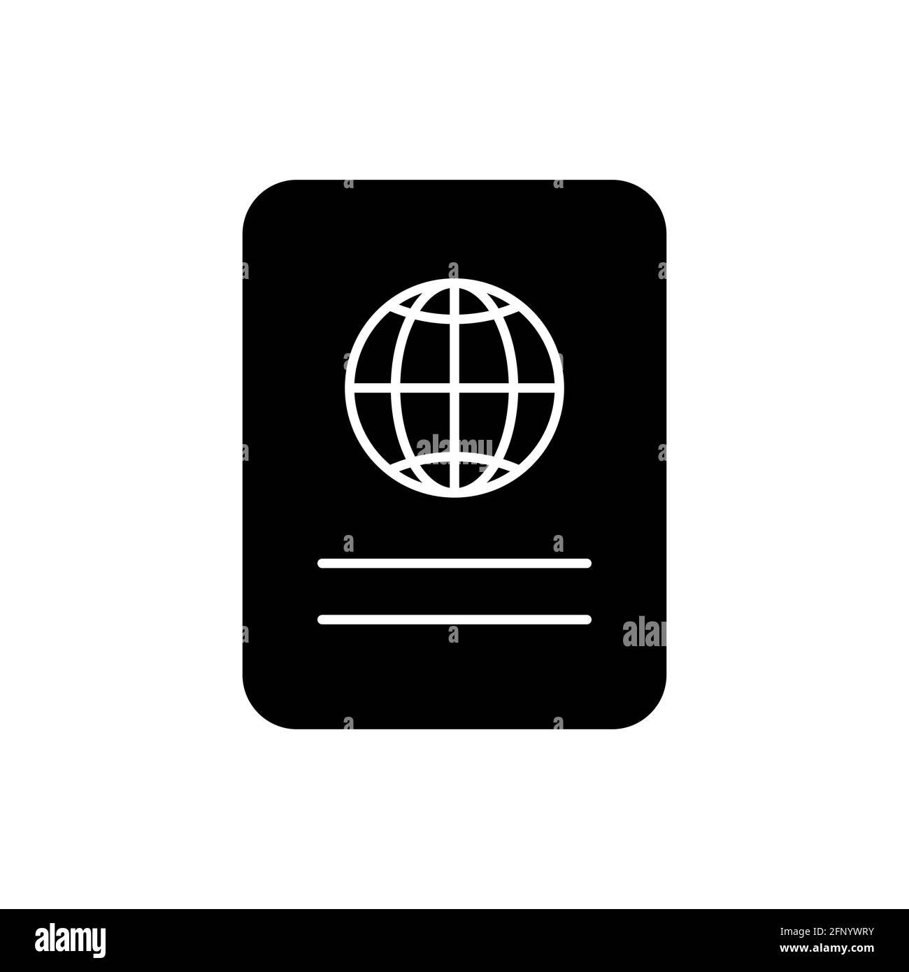 Icône représentant une silhouette noire passeport. Symbole de document personnel. Concept de voyage. Vecteur isolé sur blanc Illustration de Vecteur
