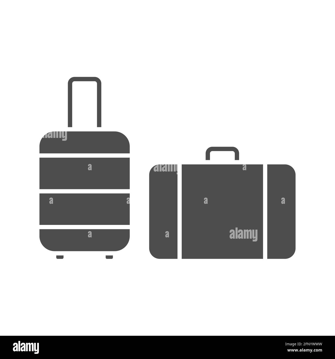 Jeu d'icônes de valise. Collection de symboles Silhouette noire pour bagages de voyage. Vecteur isolé sur blanc. Illustration de Vecteur