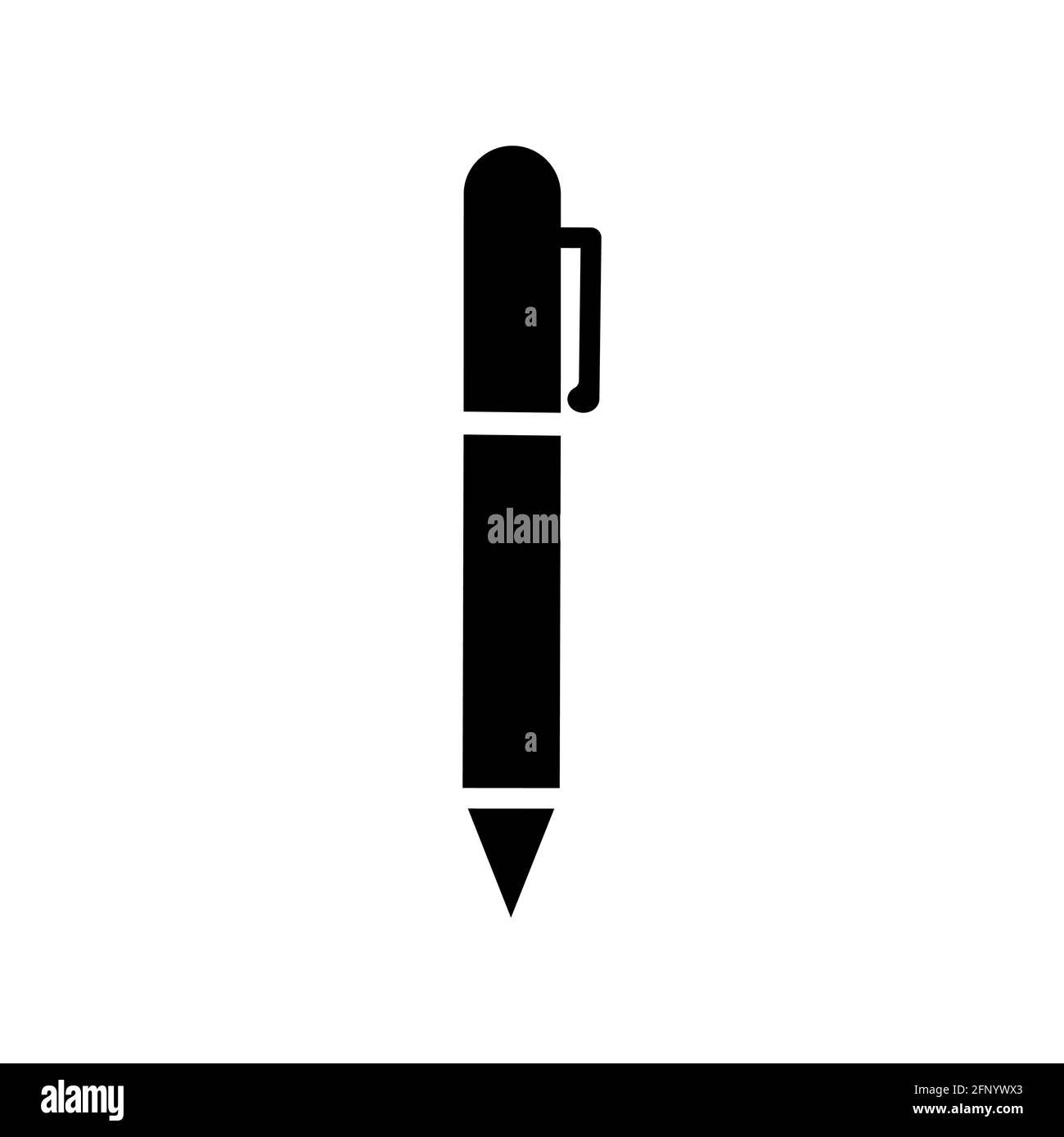 Icône du stylet. Silhouette de stylo noire. Illustration vectorielle isolée sur blanc Illustration de Vecteur