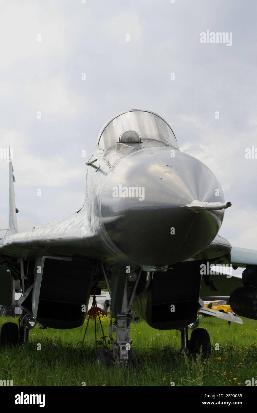 Cockpit de l'avion de guerre sur un sol Banque D'Images