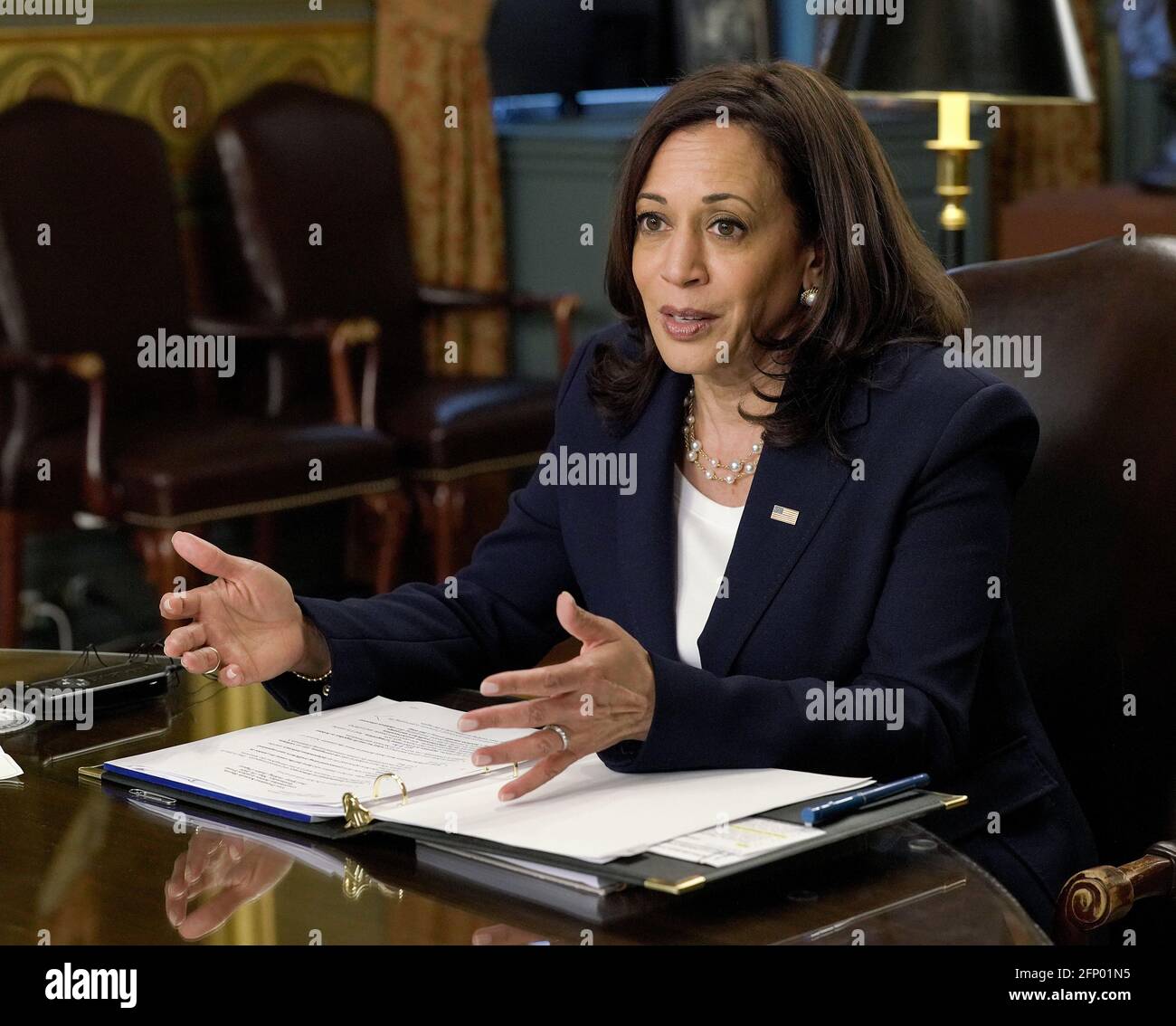 Le vice-président des États-Unis, Kamala Harris, prononce un discours ...
