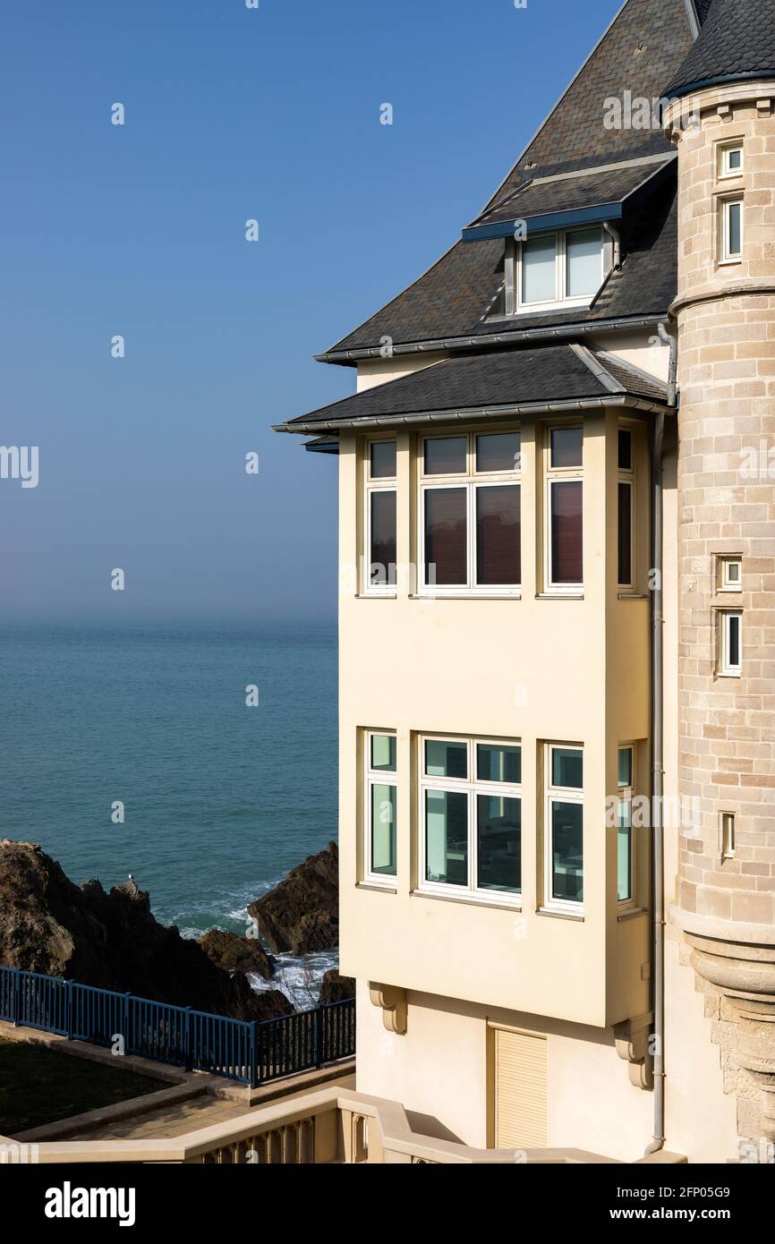 Villa Belza propriété en bord de mer à Biarritz France Banque D'Images