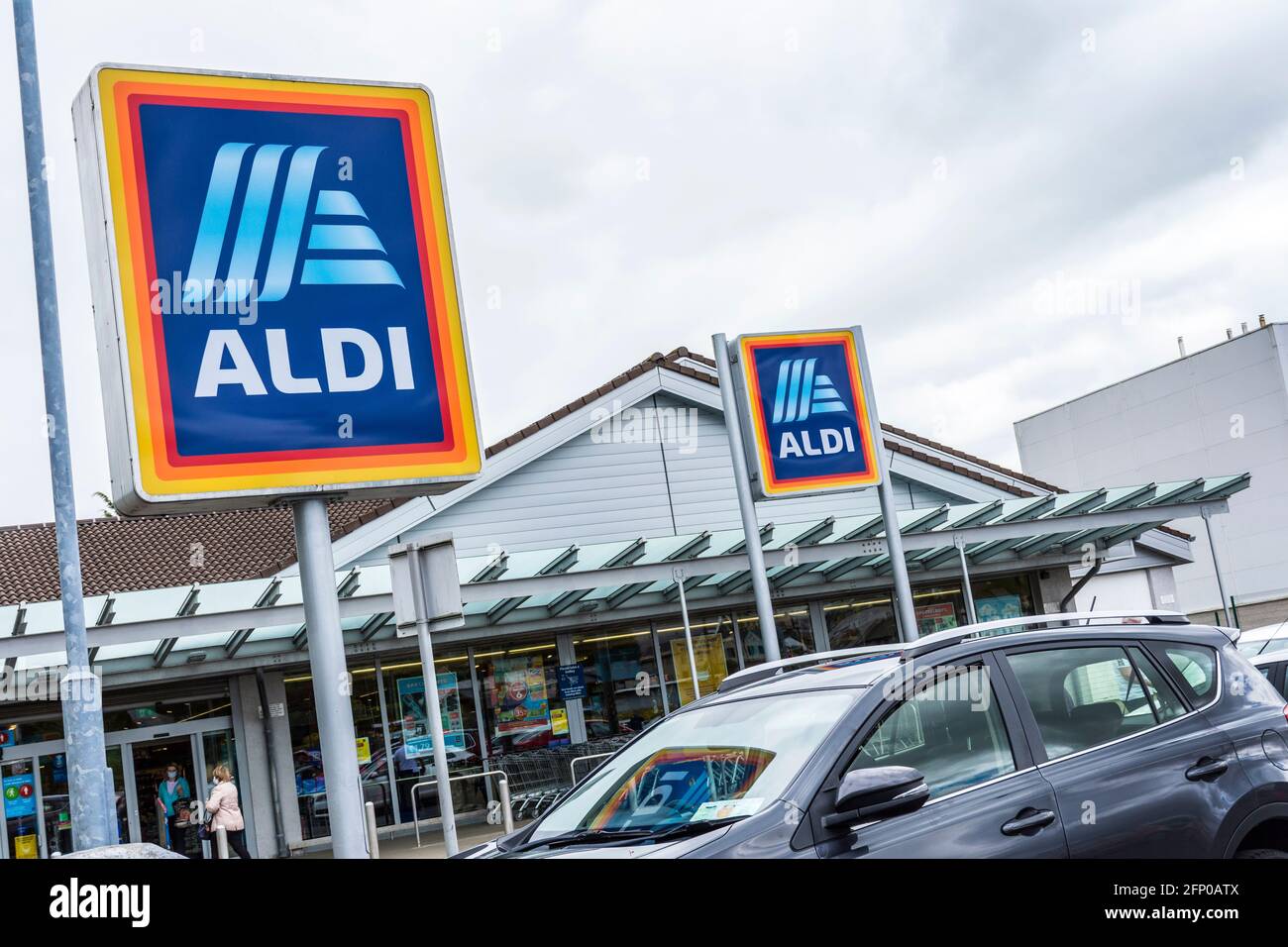 Magasin Aldi, supermarché à Letterkenny, comté de Donegal, Irlande Banque D'Images
