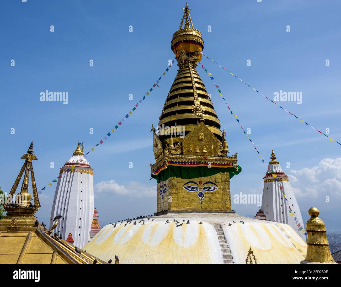 Swayambhunath Stupa à Katmandou, Népal Banque D'Images
