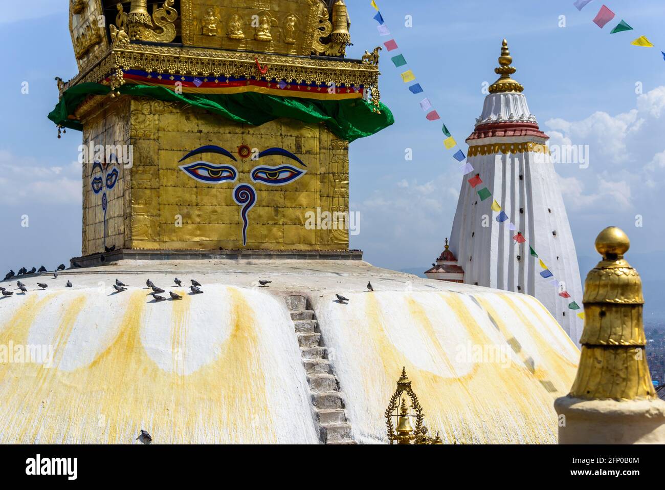Swayambhunath Stupa à Katmandou, Népal Banque D'Images