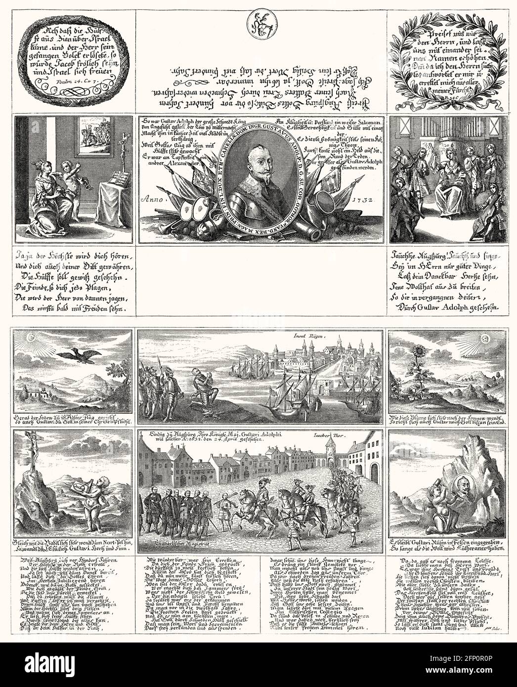Enveloppe au siège d'Augsbourg en 1632 par Gustav II Adolf, roi de Suède pendant la guerre de trente ans Banque D'Images