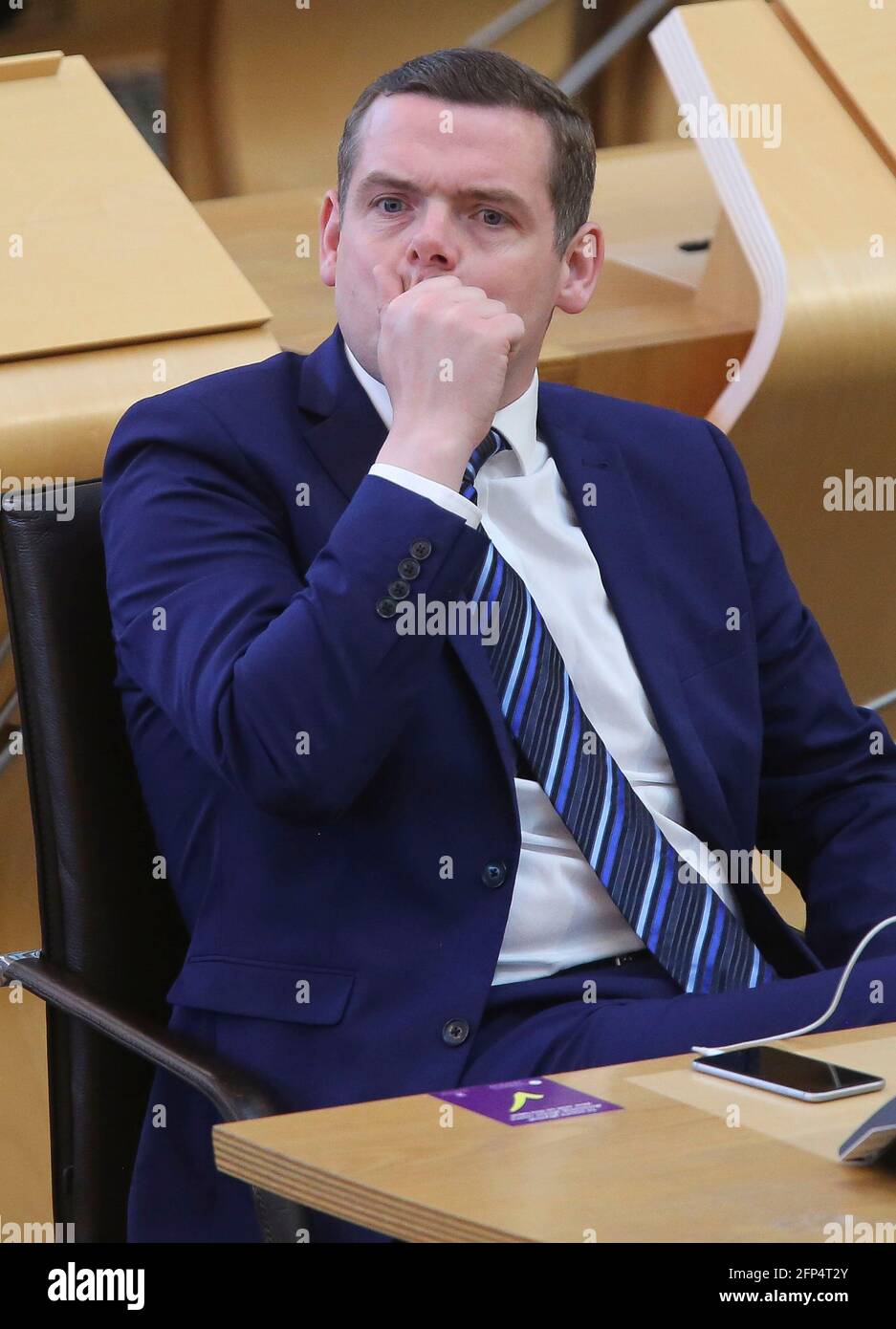 Le chef conservateur écossais Douglas Ross lors de la nomination des ministres écossais et des ministres juniors au Parlement écossais à Holyrood, Édimbourg. Date de la photo: Jeudi 20 mai 2021. Banque D'Images