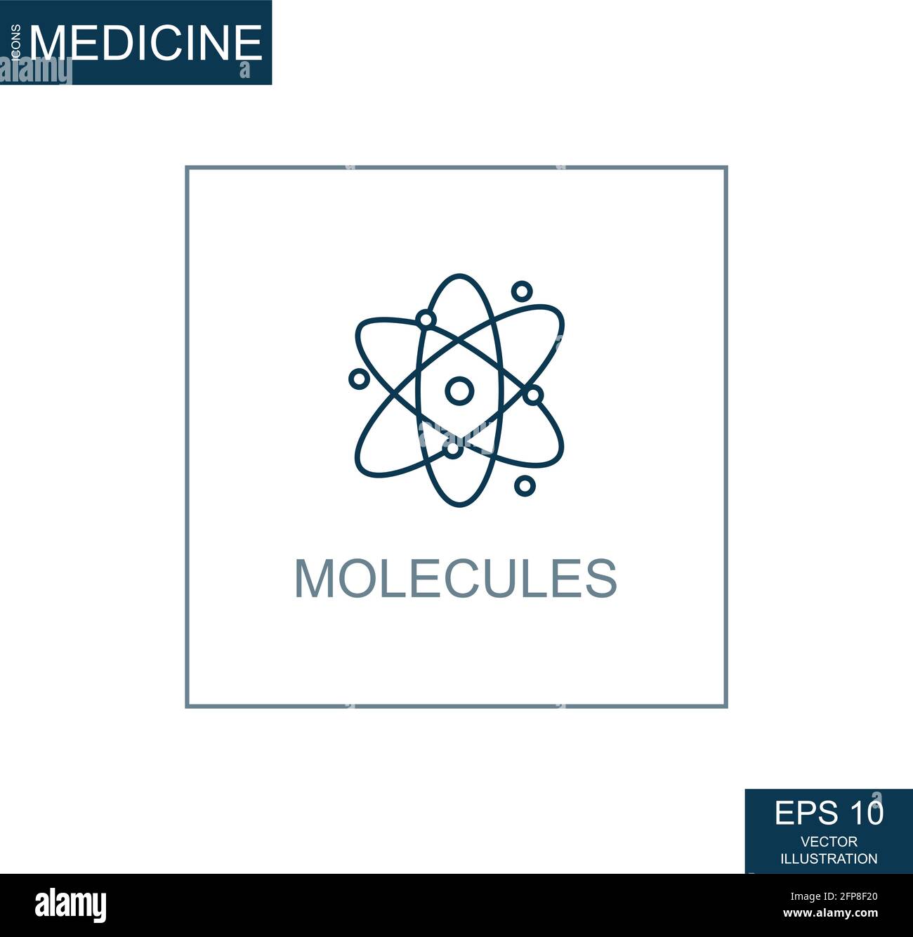 Icône web abstraite, science médecine molécule - illustration vectorielle Illustration de Vecteur