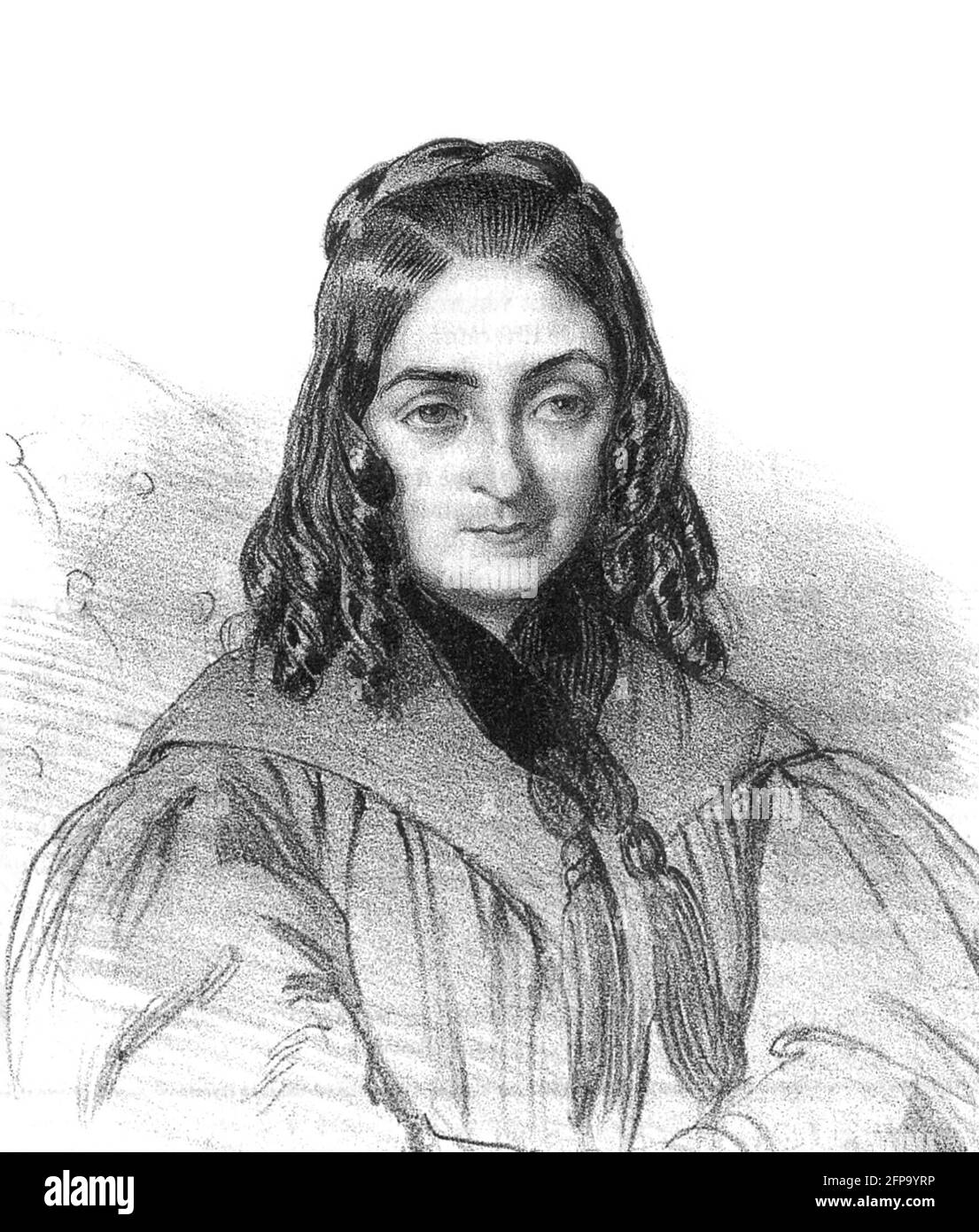 Flore Tristan. Portrait de l'écrivain franco-péruvien flore Celestine Thérèse Henriette Tristán y Moscoso (1803-1844), 1839 Banque D'Images