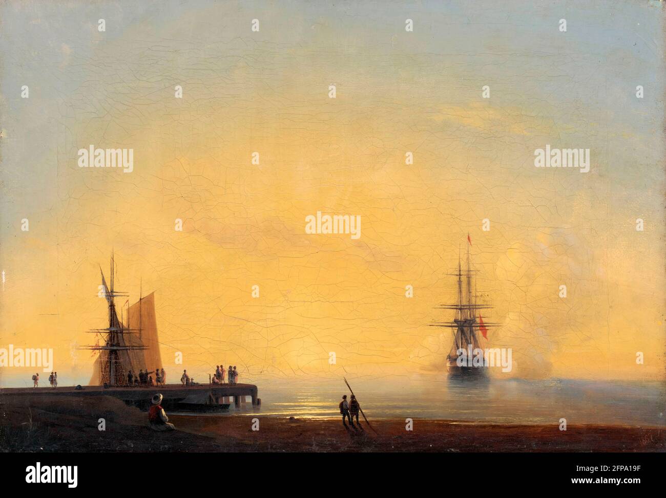 Sur les routes. Soirée par Ivan Aivazovsky (1817-1900), huile sur toile, 1867 Banque D'Images