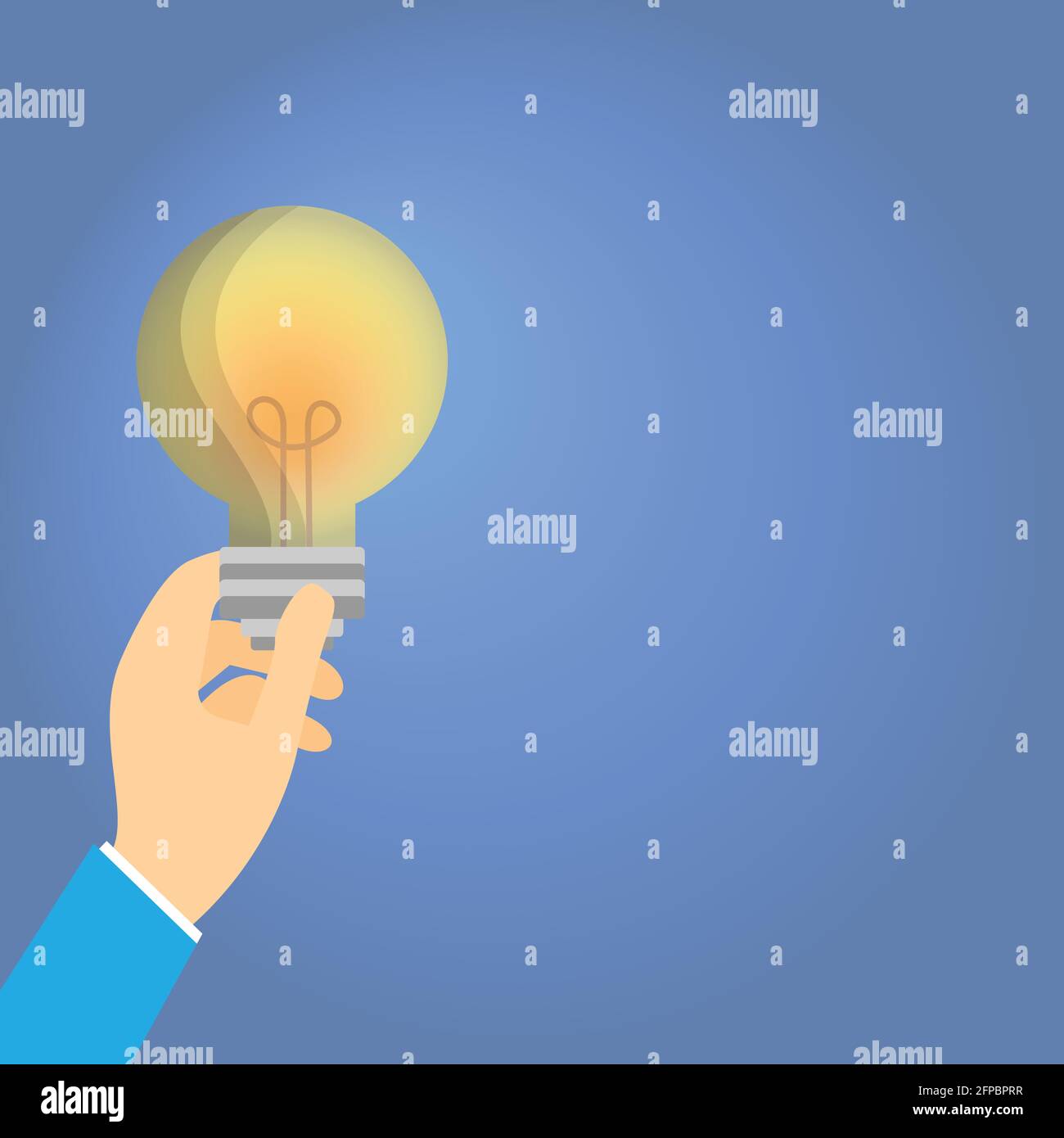 Main tenant une ampoule, vecteur conceptuel Illustration de Vecteur