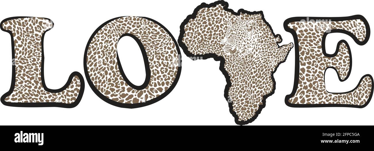 Amour au léopard africain sauvage Illustration de Vecteur