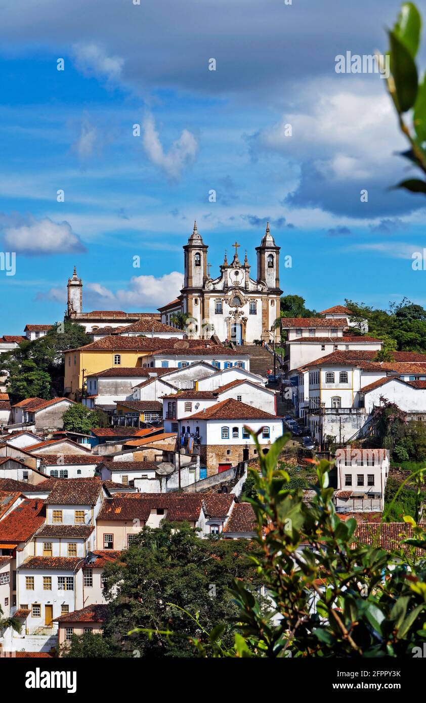 Vue partielle sur Ouro Preto, ville historique du Brésil Banque D'Images