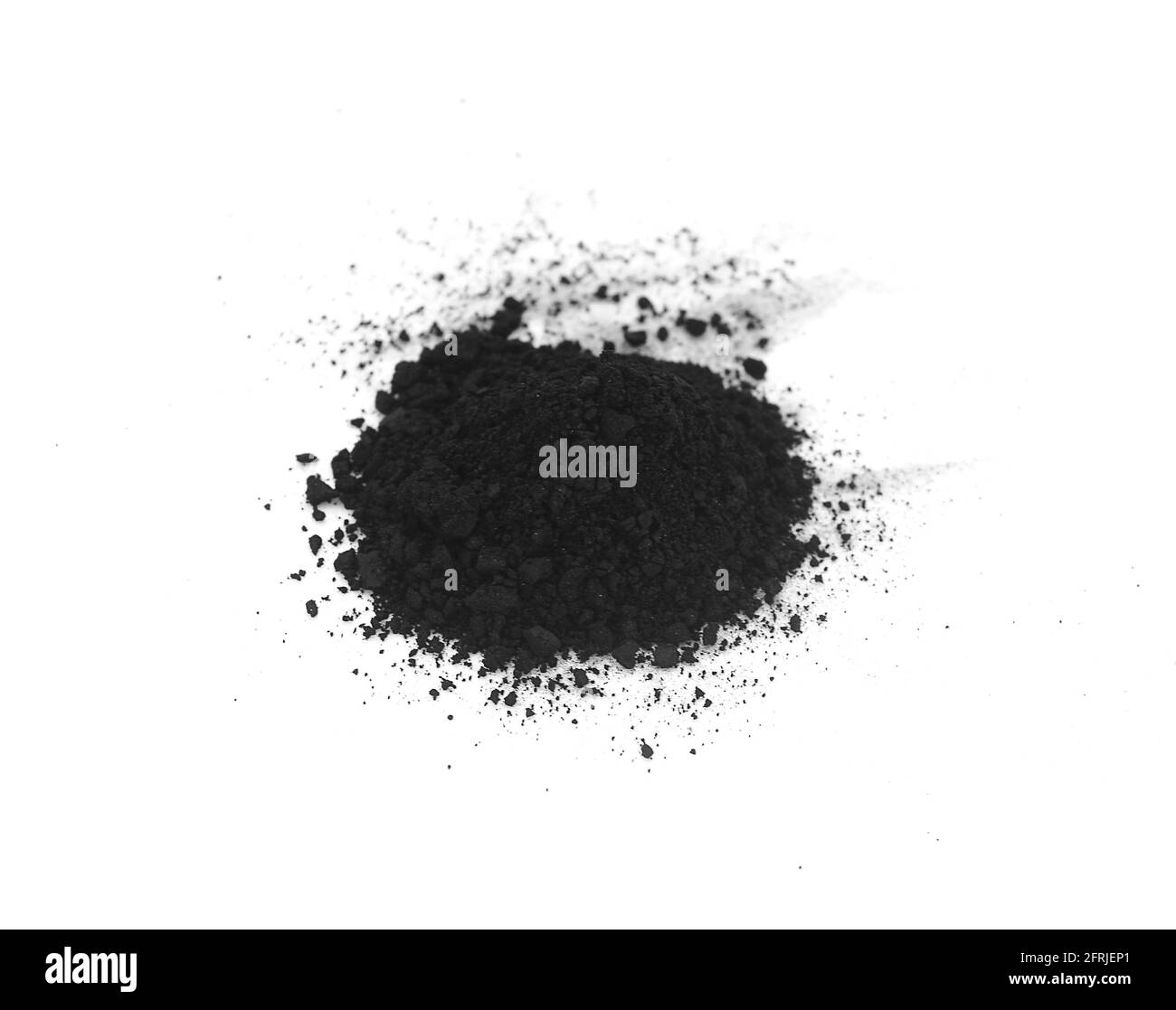 charbon actif isolé sur fond blanc Banque D'Images