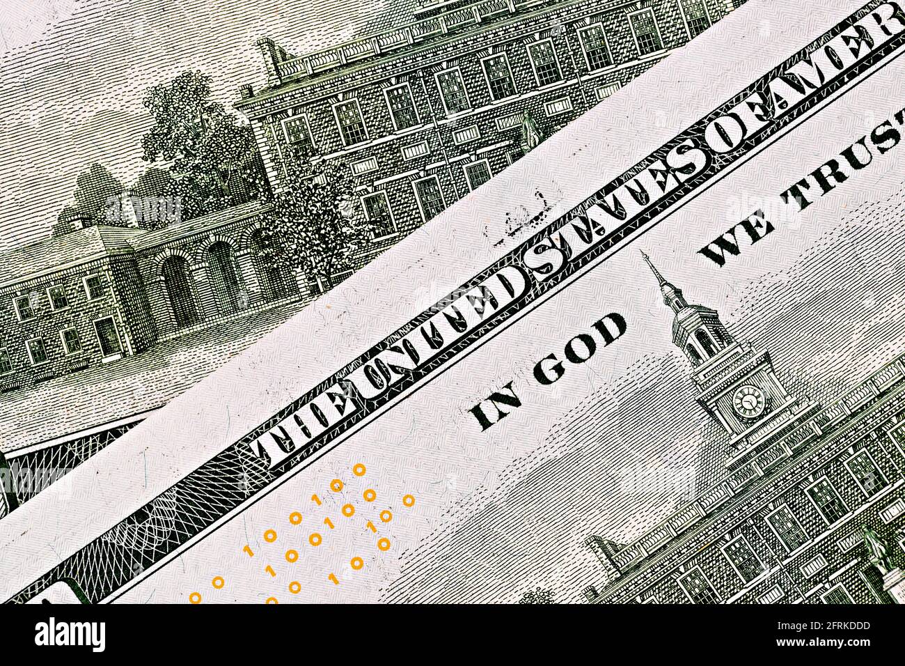 topview de fragment de billets en dollars comme un fond Banque D'Images