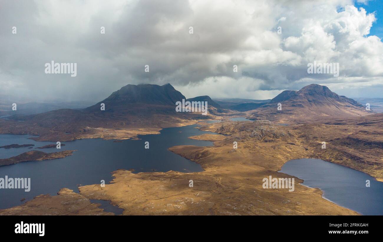 Assynt depuis le ciel Banque D'Images
