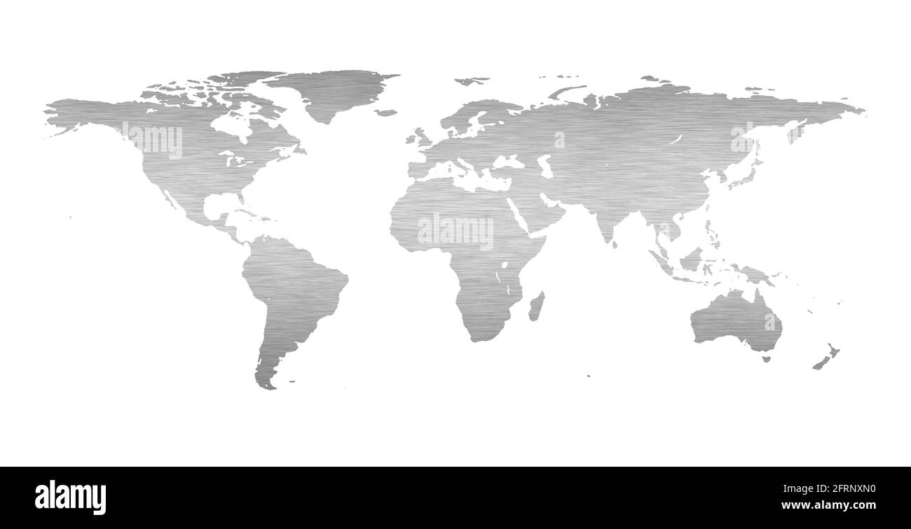 Carte du monde de la terre avec une texture en métal brossé Banque D'Images