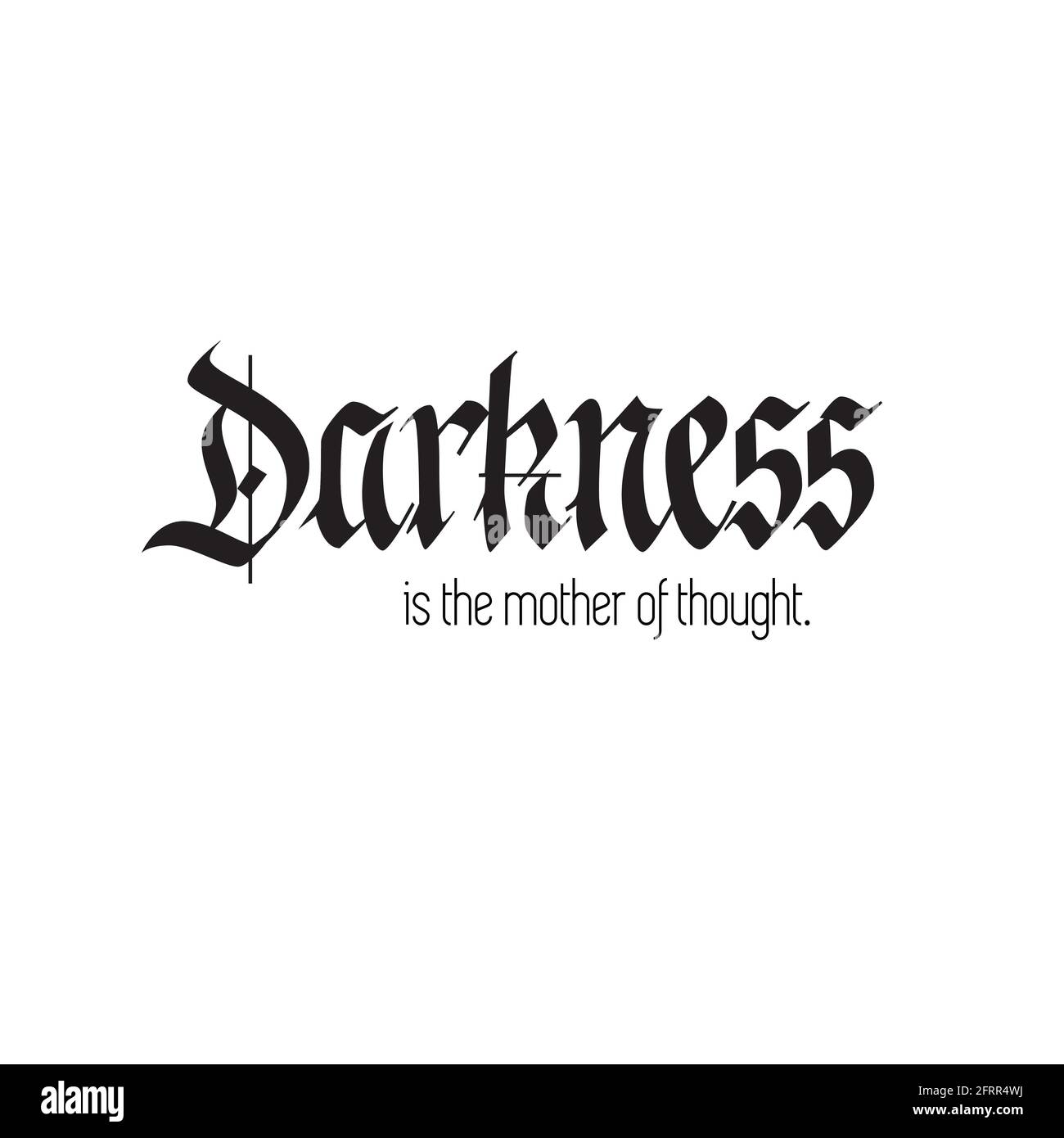 L'obscurité est la mère de la pensée, citation de sagesse Illustration de Vecteur