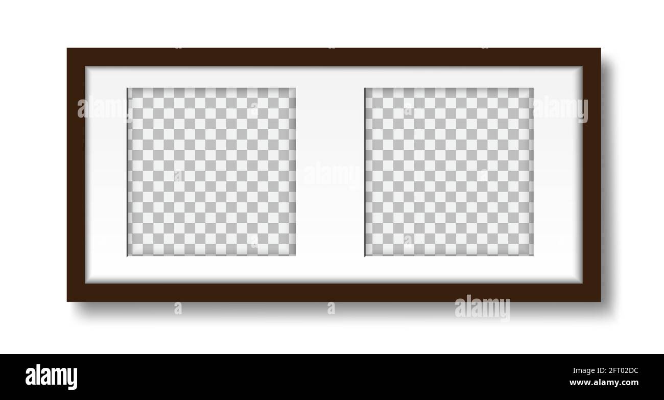 Image sur le mur. Disposition d'un cadre de tapis pour deux photos, pour un design intérieur. Maquette isolée sur fond blanc. Vecteur. Illustration de Vecteur