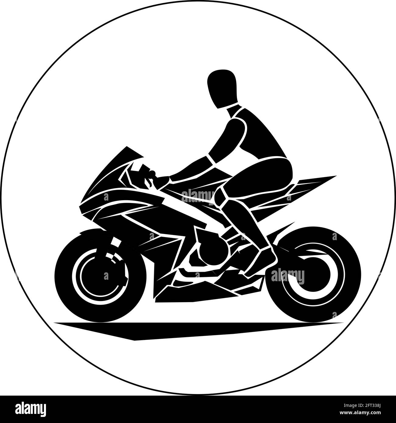 Vector crash-test mannequin moto icon noir Image Vectorielle Stock - Alamy