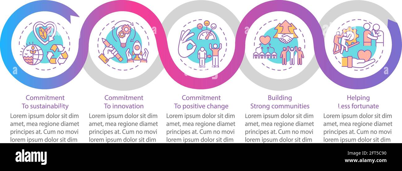 Modèle d'infographie vecteur de valeurs principales de l'entreprise Illustration de Vecteur
