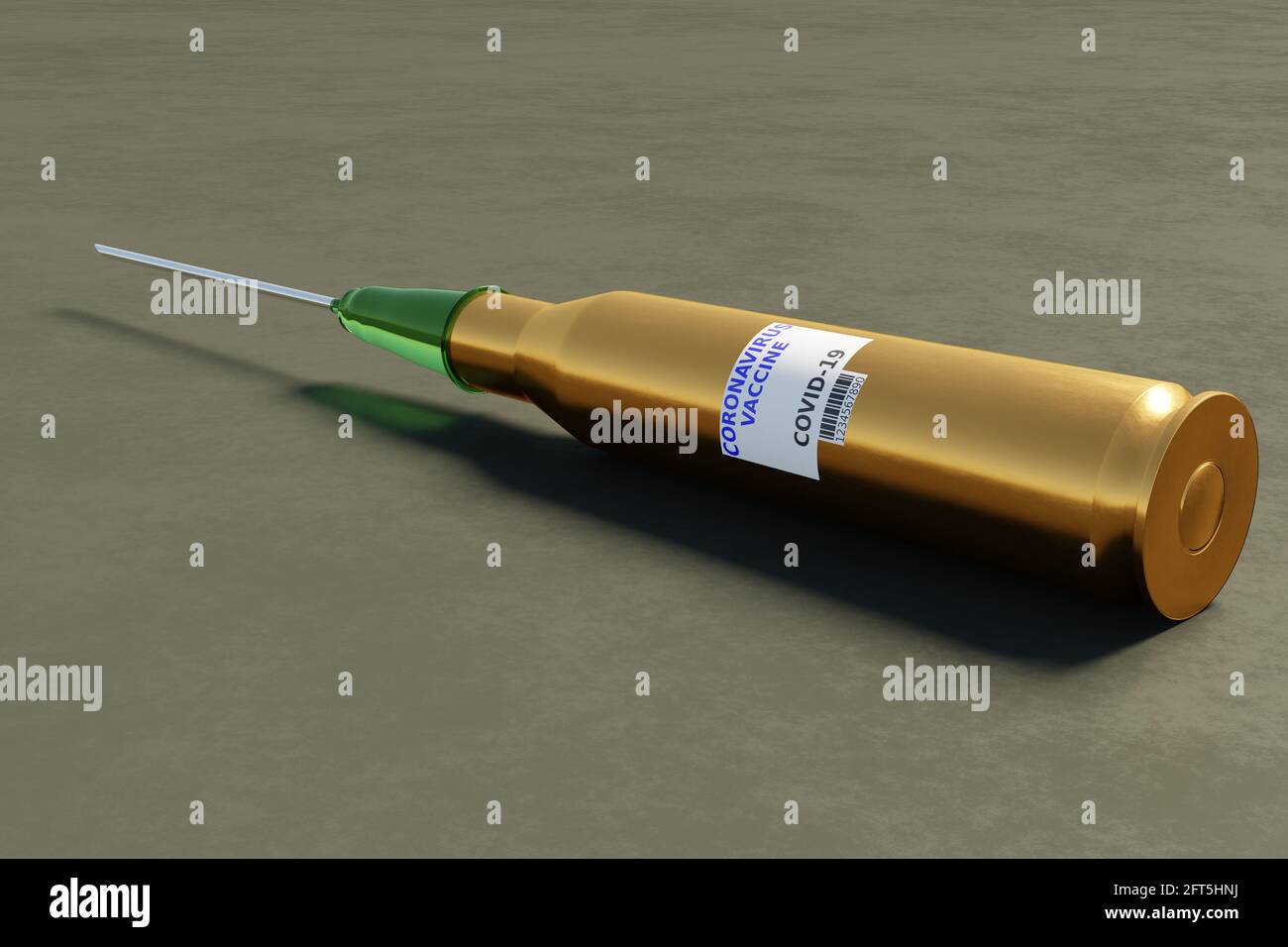 Vaccin dans les munitions . Illustration 3D Banque D'Images