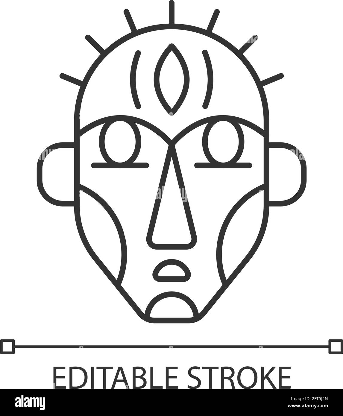 Icône linéaire masques rituels Illustration de Vecteur