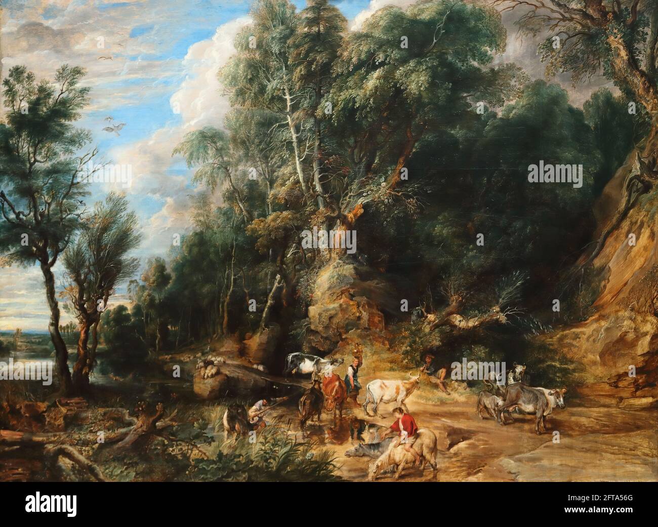 Le lieu d'eau par le peintre baroque flamand Peter Paul Rubens à la National Gallery, Londres, Royaume-Uni Banque D'Images