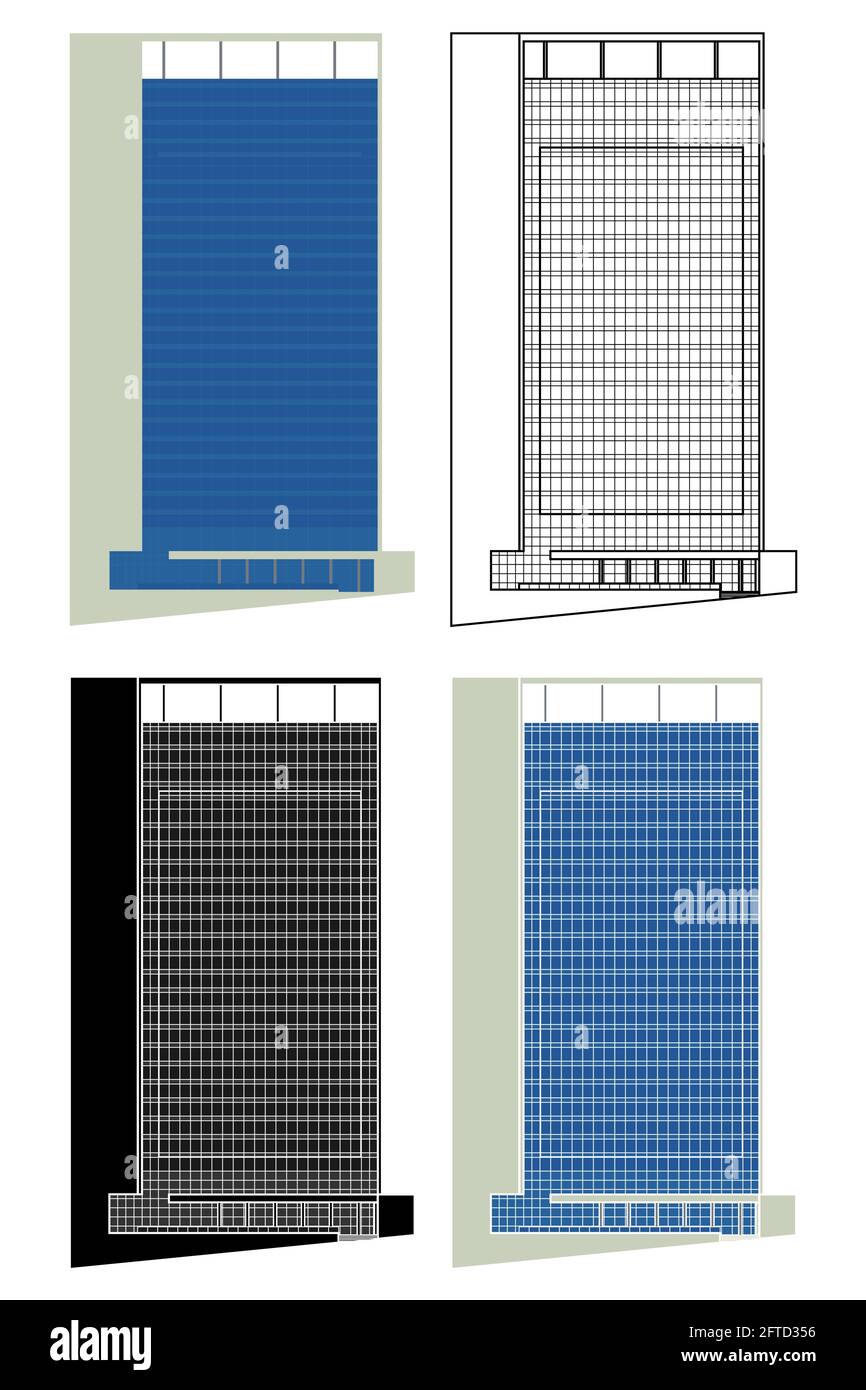 Bâtiment FORLUZ à Belo Horizonte, Brésil Illustration de Vecteur