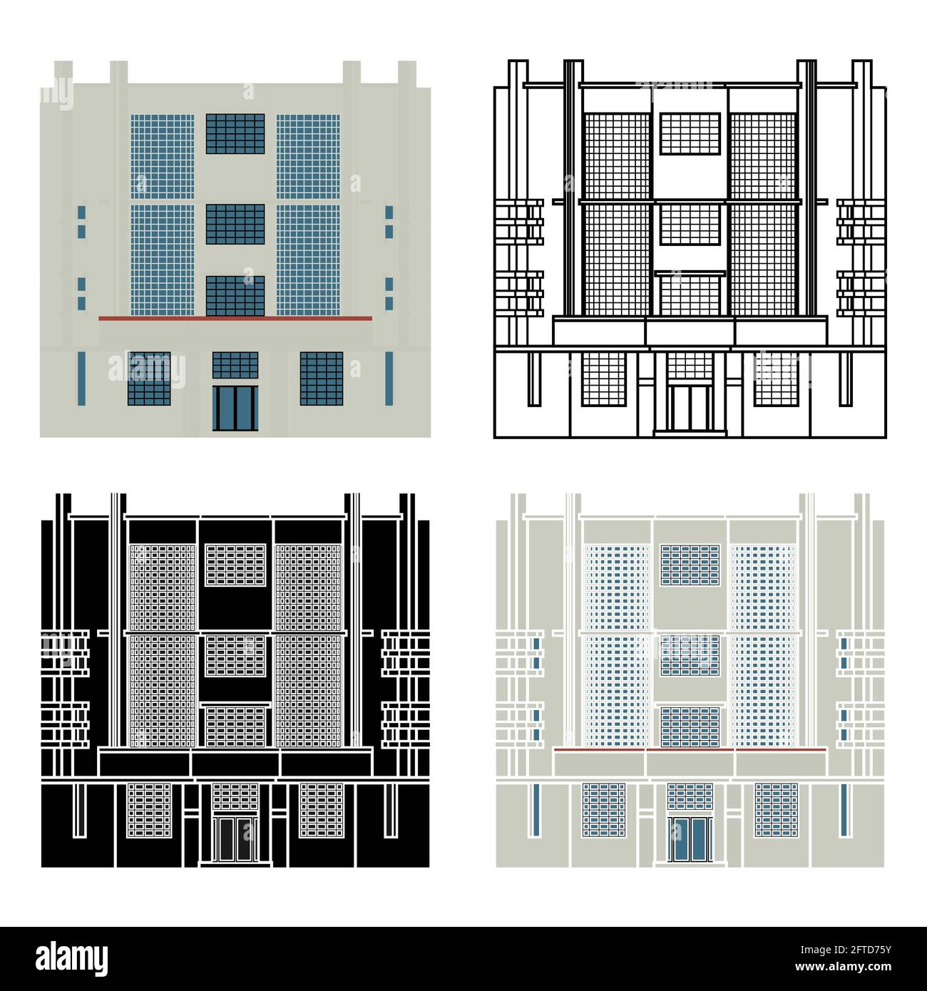 Tennis Club Building à Belo Horizonte, Brésil Illustration de Vecteur