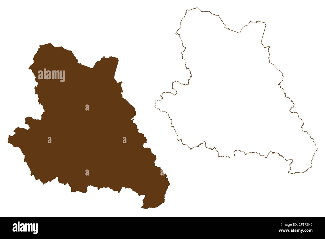 Région de Warendorf (République fédérale d'Allemagne, État de Rhénanie-du-Nord-Westphalie, région de NRW, Munster) carte illustration vectorielle, scribble sketch Warend Illustration de Vecteur