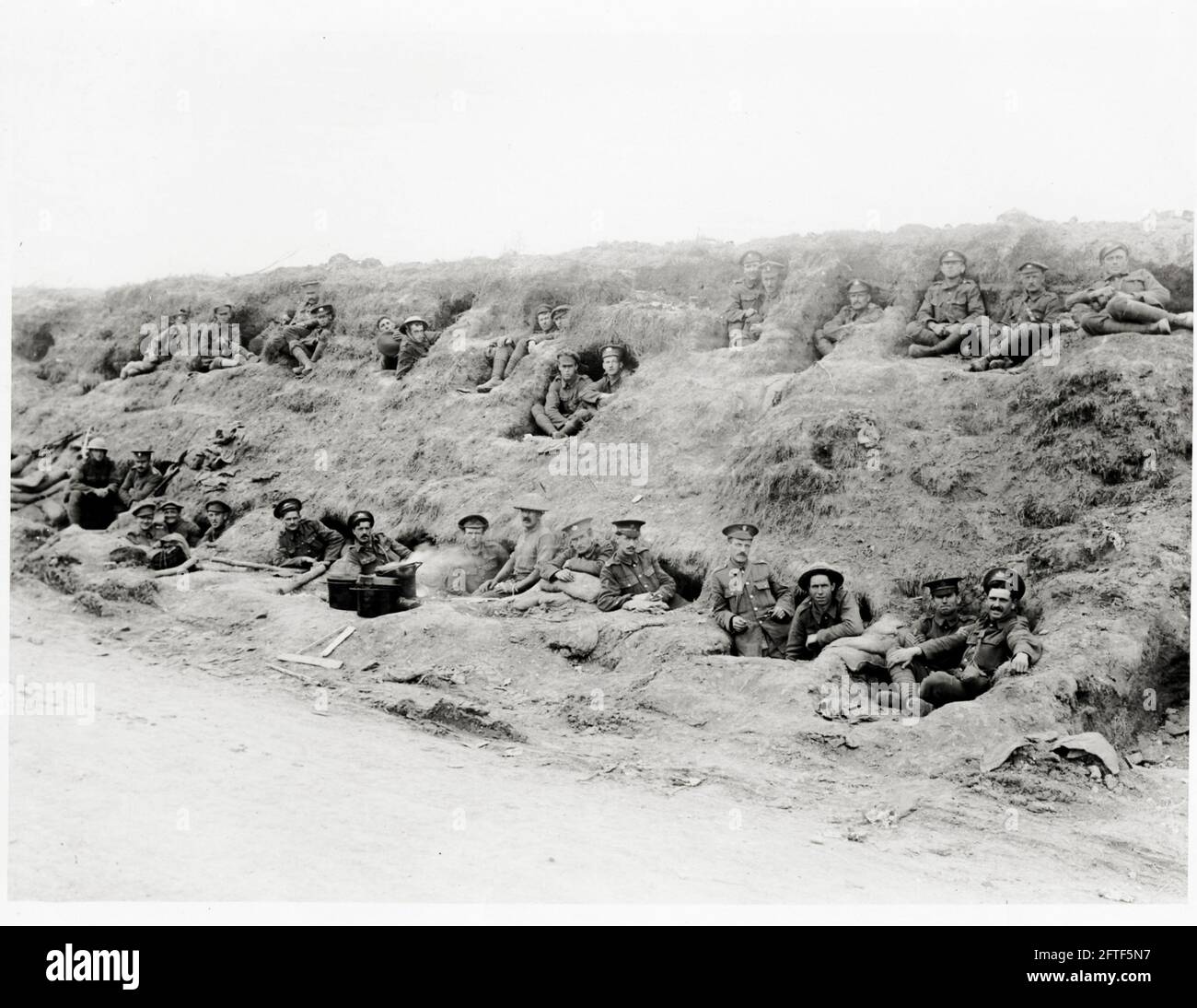 World War One, WWI, Western Front - hommes hors de la ligne de front détente, France Banque D'Images