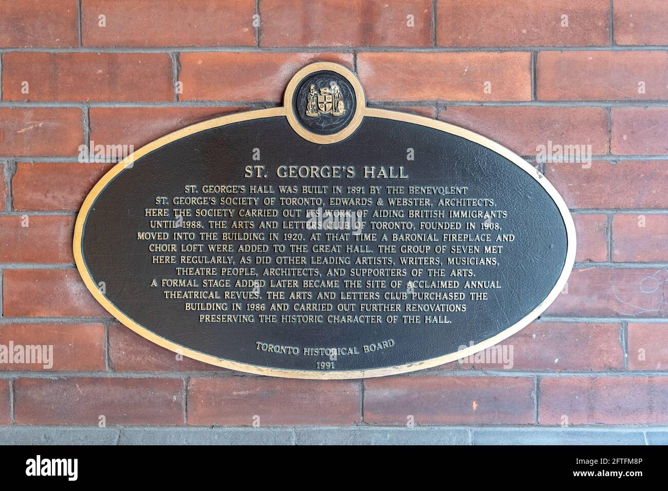 Architecture de style colonial du St. George’s Hall, construit en 1891 (aujourd’hui le Arts and Letters Club). Le lieu historique national est situé à Elm Ste Banque D'Images