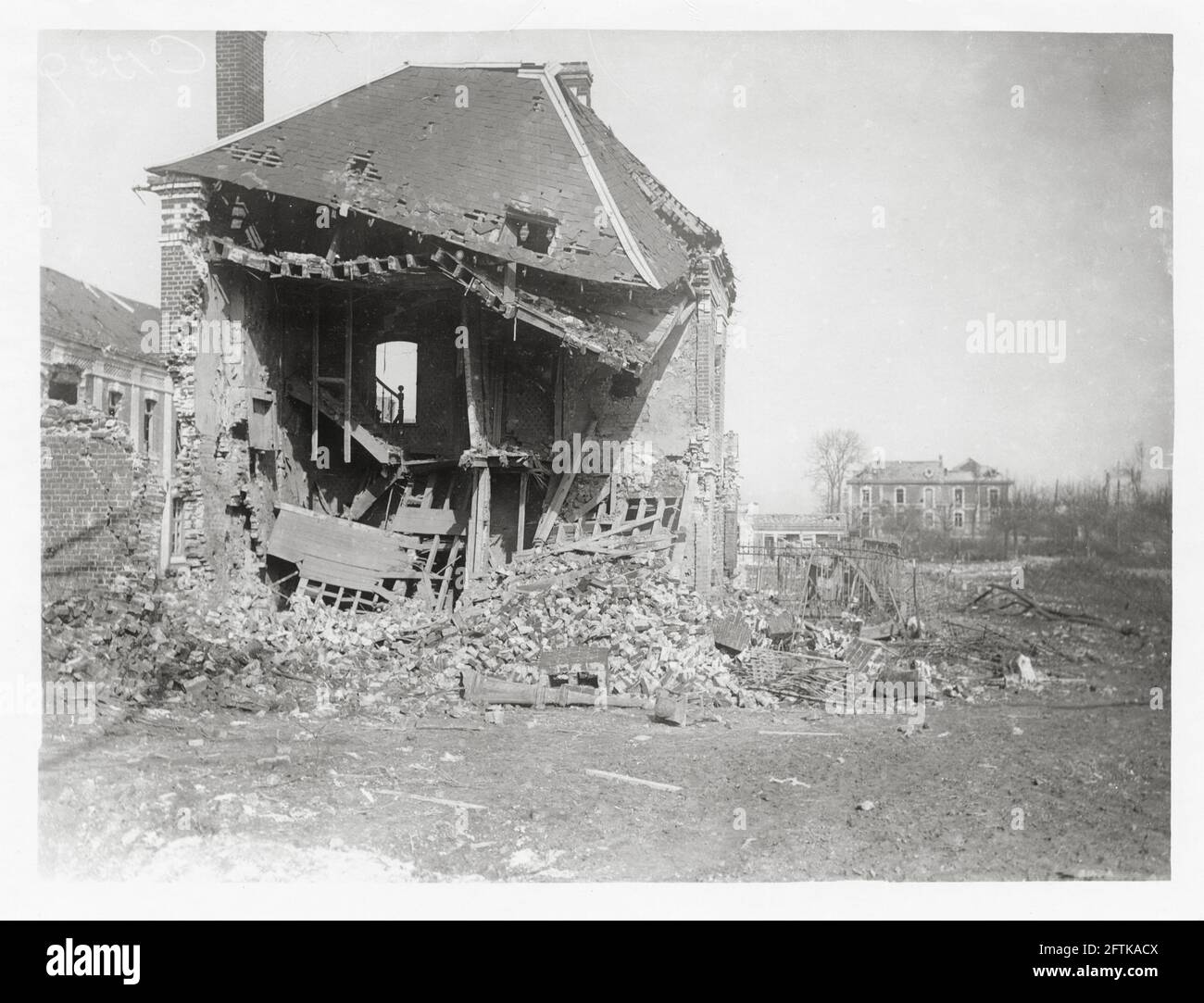 Première Guerre mondiale, première Guerre mondiale, Front de l'Ouest - maison en ruines à Baupaume, pas-de-Calais, hauts-de-France, France Banque D'Images