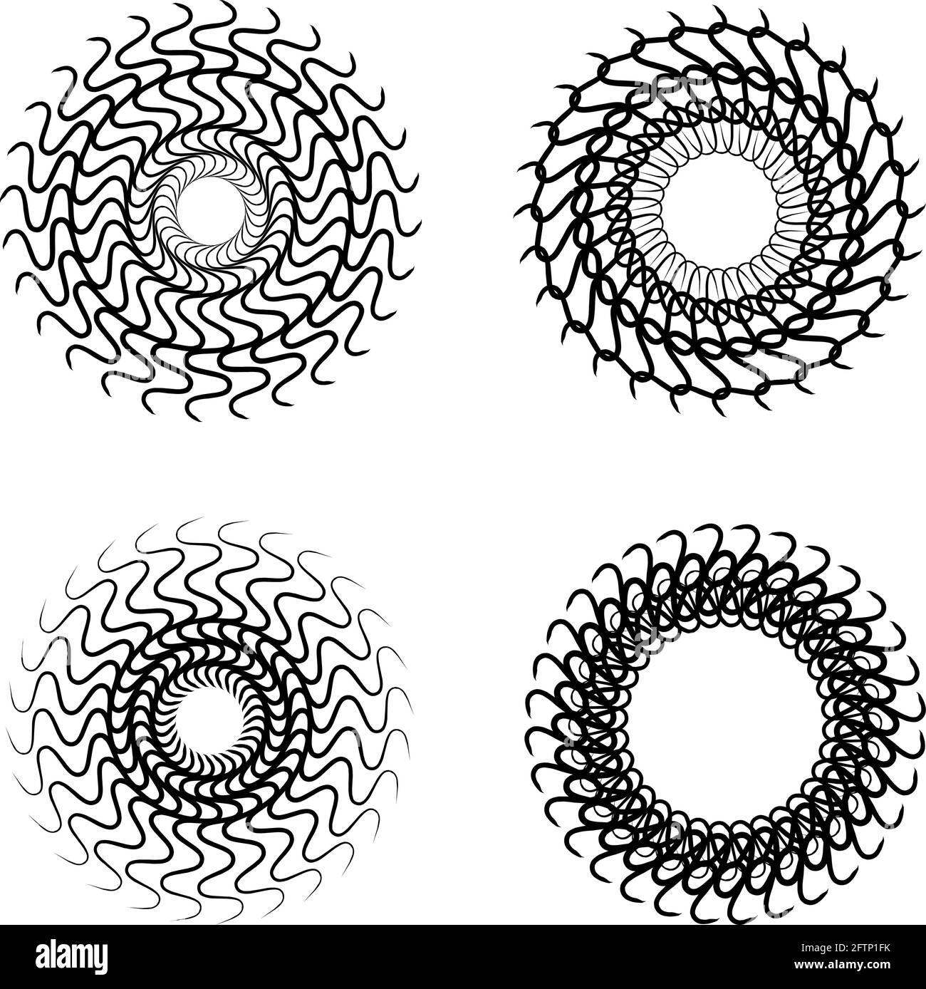 Ensemble de décorations noires abstraites pour un design créatif Illustration de Vecteur