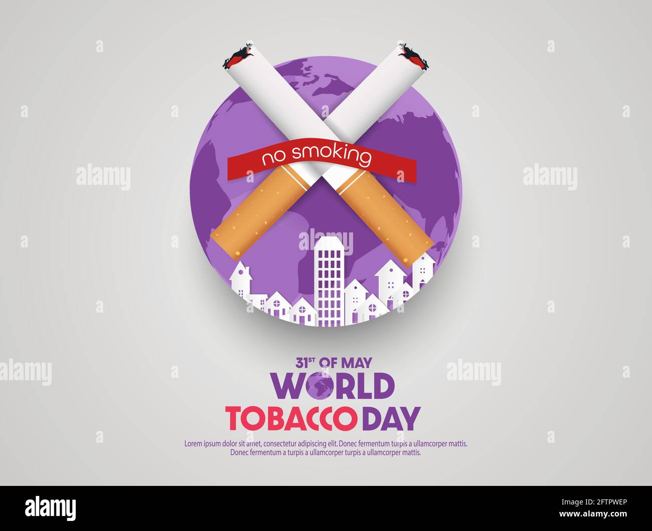 Illustration vectorielle de la Journée mondiale sans tabac. Illustration de Vecteur