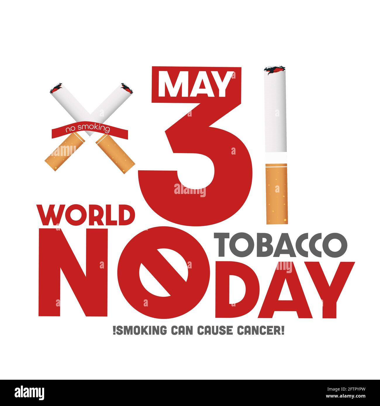 Illustration du concept 31 mai Journée mondiale sans tabac. Illustration de Vecteur