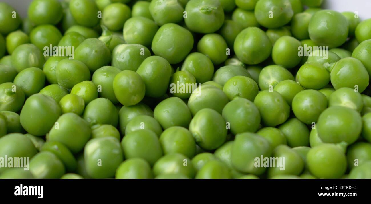 Pois verts aliments crus Paysage de fond Banque D'Images